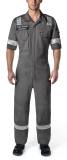 BOILERSUIT COTTON SHORT SLEEVE, UV PROTECT REFLECT WHITE S