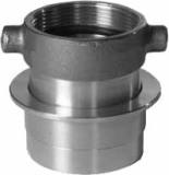 ADAPTER FIREHOSE BRASS MACHINO, 1-1/2" MALE/THREAD 2" FEMALE