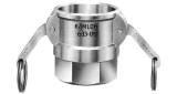 COUPLING CAM&GROOVE ALUM ALLOY, D SOCKET W/FEMALE THREAD 1/2"