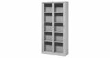 FILING CABINET GLASS SLIDING, DOOR SHALLOW 880X400X1790MM