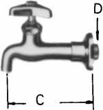 FAUCET WALL LONG SHANK, W/ADJUSTABLE FLANGE 13(1/2)