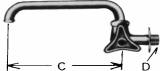 FAUCET WALL RIGHT HANDLE WITH, OVERHEAD SWIVEL SPOUT 20(3/4)