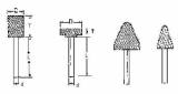 WHEEL MOUNTED SHAPE-W, 16X16X40MM SHAFT DIAM 6MM