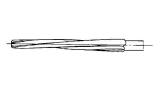 REAMER HAND 1/50 TAPER PIN, HELICAL FLUTE 0.6MM