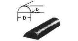 STEEL HALF-ROUND HOT-ROLLED, 30X60MM 5.5MTR