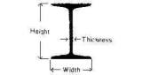 STEEL I BEAM HOT-ROLLED, 75X75X5MM 5.5MTR