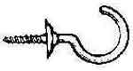 CUP HOOK BRASS NO.13 16MM