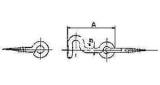 GATE HOOK & EYE BRASS 32X2.9MM