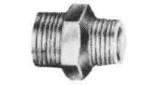 NIPPLE HEXAGON REDUCING BRASS, 1/4X1/8 THREADED