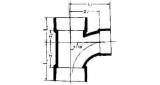 Y-PIECE REDUCING PVC 90DEG, LONG RADIUS F/DRAIN SIZE 40X30