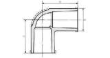 ELBOW PVC 90DEG, FOR WATER SUPPLY SIZE 13