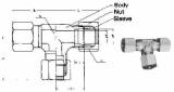 UNION TEE FLARELESS BRASS, 4MMXPF1/8
