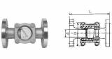 SIGHT FLOW INDICATOR CAST IRON, FLAPPER TYPE FLANGED 15A
