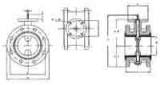 VALVE BUTTERFLY CAST IRON DIN, FLANGED LONG #54 PN6 50MM