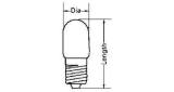 LAMP PILOT TUBULAR CLEAR E-10, 6.3V 0.15A 10X28MM
