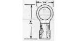 TERMINAL LUG INSULATED EYELET, 1.25MM2 HOLE DIA 4MM RED